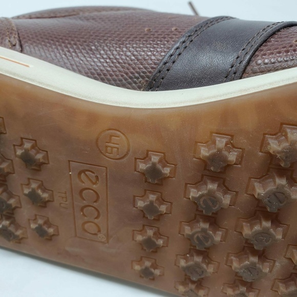Ecco Mens Leather Round Toe Low Golf Shoes Size 46